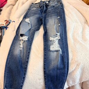 BKE Distressed Skinny Jeans - Blue